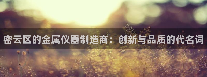 天宏娱乐董叔：密云区的金属仪器制造商：创新与品质的代名词