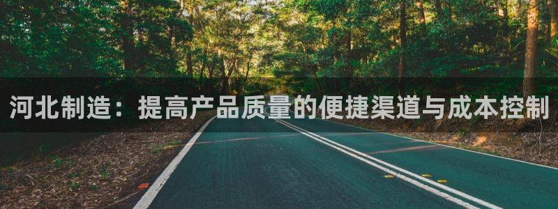 天宏娱乐怎么注册：河北制造：提高产品质量的便捷渠道与成本控制